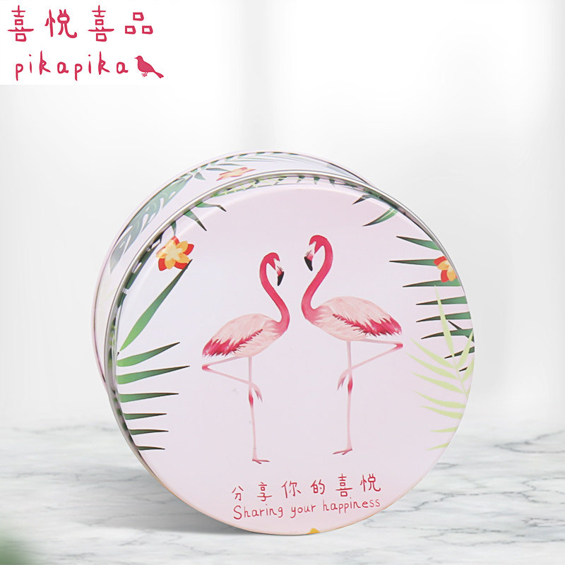 Wedding celebration supplies Creative candy box Gift box Wedding Flamingo trumpet tinplate box Jewelry box Storage box