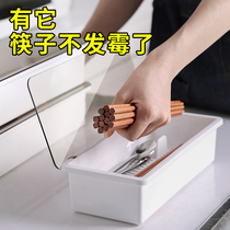 Chopstick Cage Drain rack with lid anti-dust chopstick cylinder Home Kitchen Quick Sub Basket Case Flat Release Chopstick Spoon Containing Box