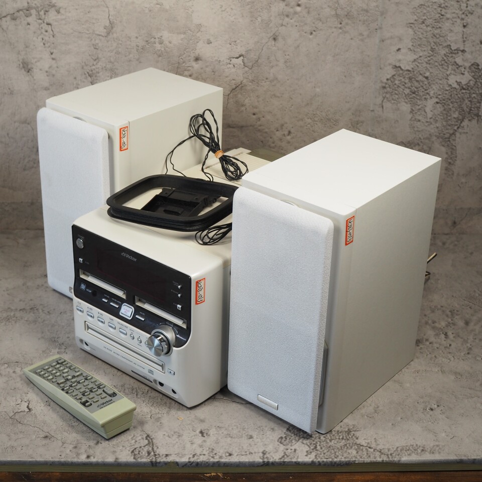 【美品】希少品！Victer ビクター CA₋UXW500‐W スピーカー2個 美品】Victor ビクター CD/MDコンポ CA-UXW500-B スピーカー 黒