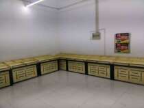 Fruit shelves Supermarket fruit and vegetable shelves