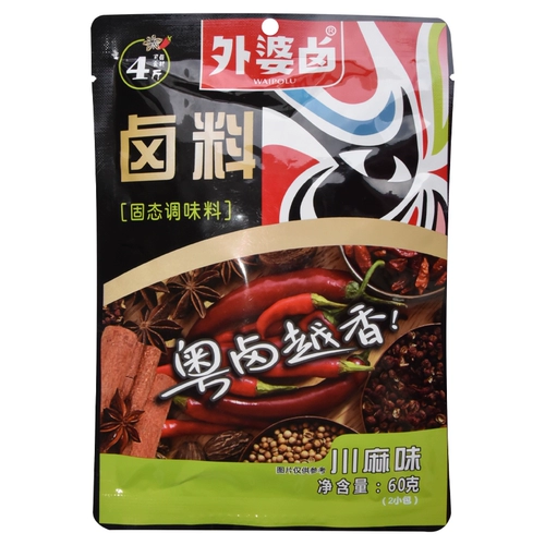 外婆卤 60g Sichuan Mochi Bourry Bags Sacks Плазменная тушеная мясная утка приправка Секретная упаковка хаошан рассол