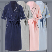 Pajamas women Summer cotton robes and uniforms thin bathrobe mens bathrobe long nightgown flagship store couple summer Men