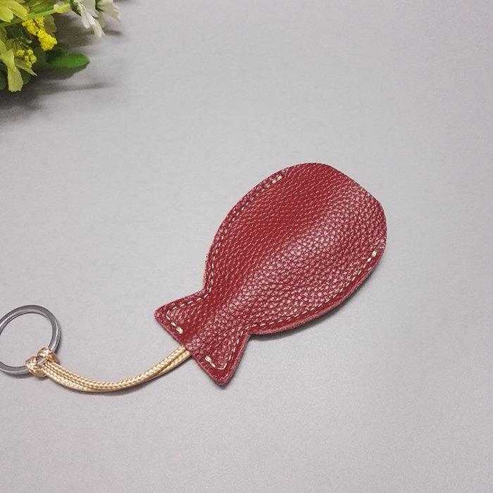 Móc khóa da cá dễ thương Khóa da Baotou Bộ khóa da handmade móc khóa thời trang cá tính ví móc khóa da thật