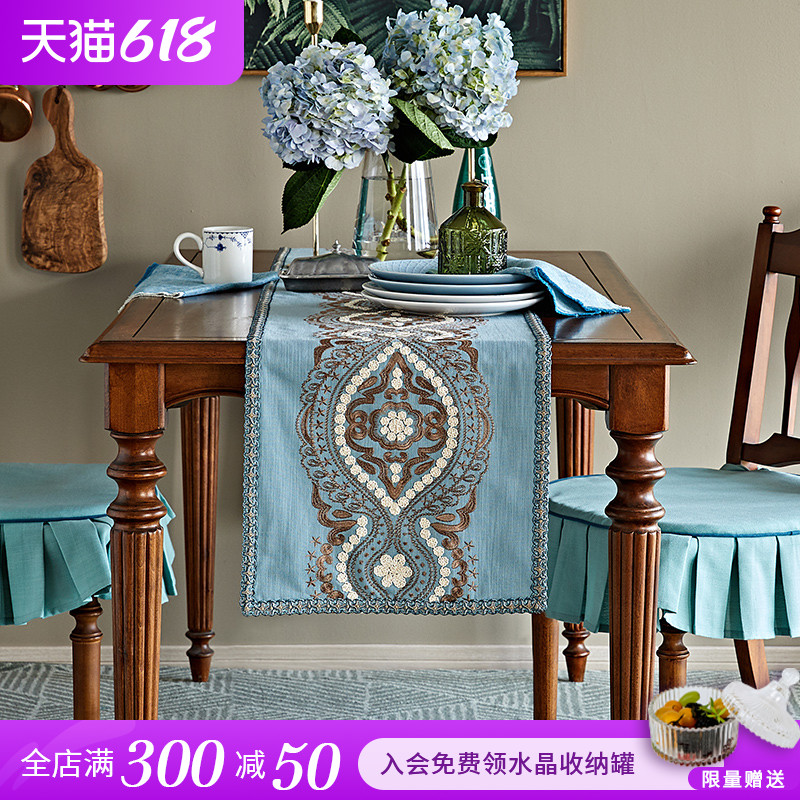 (Solitary 35 fold) Crayon Pax American Table Flag European-style Nordic tea table Flag Bed Flag Chinese Light Extravagant High-end Table Flag