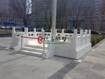 White marble stone flag platform railings manufacturers custom marble high platform guardrail processing various styles stone fences