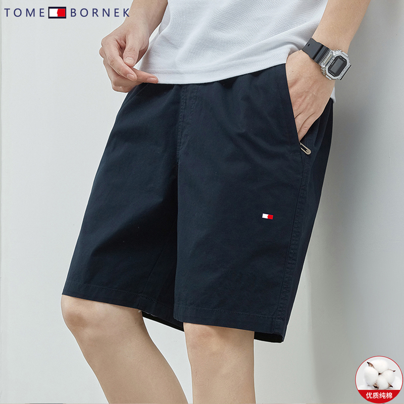 Tommy Hilfiger Summer Men's Casual Shorts Sports Straight-Leg Workwear Five-Point Pants Loose Casual Pure Cotton Mid-Length Pants Tommy Hilfiger Summer Men's Casual Shorts Sports Straight-Leg Workwear Five-Point Pants Loose Casual Pure Cotton Mid-Length Pants