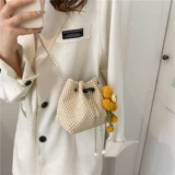 Соломенная небольшая сумка, модная универсальная плетеная свежая милая сумка через плечо, коллекция 2022