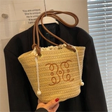 Соломенная модная сумка подмышку, коллекция 2023