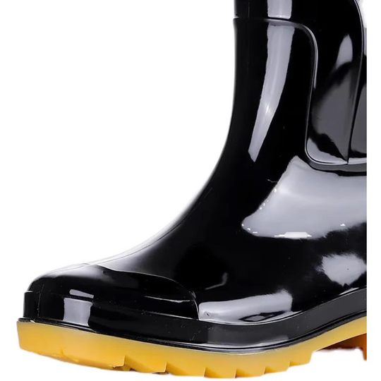 Bottes de pluie rétractables pour hommes, bottes d'eau montantes mi-mollet, chaussures d'extérieur en caoutchouc, bottes de pluie antidérapantes, chaussures imperméables épaisses en velours pour hommes