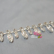 Glass Drilling Chain Floral Chain Water Drill Chain Diy Hair Stirrup Handmade Hair Accessories Bridal Wedding Dress Decoration Single Sandals Drill