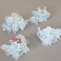 Hand Sewn Solid Handmade Flowers Pearl Layers Leaf Flowers Slices Head Ornament Handmade Diy Material Clothes Decoration Accessories