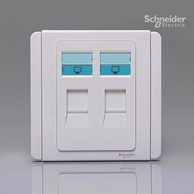 Schneider E3000 series dual computer socket E3032RJ5E White