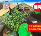 [宠物龟水陆升降晒台乌龟别墅晒背台巴西龟浮岛深水活动浮板大龟台]