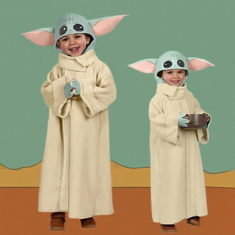 Halloween Star Wars Baby Yoda Costume for Kids Mandalorian Jedi Warrior Costume Yoda Performance Halloween Star Wars Baby Yoda Costume for Kids Mandalorian Jedi Warrior Costume Yoda Performance