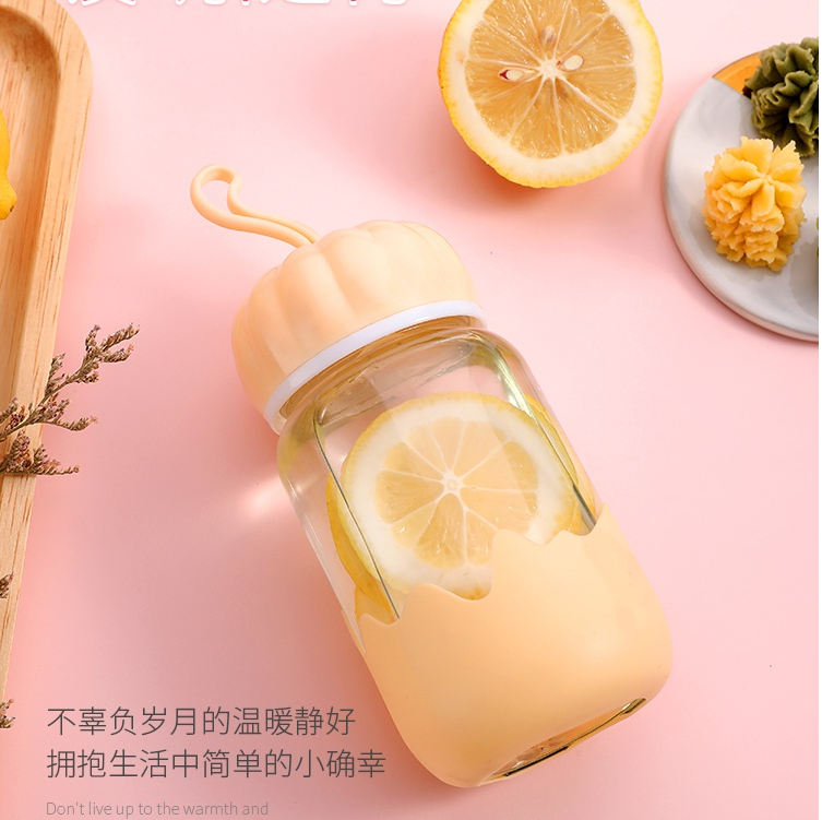 Children's school special water cup creative pumpkin cute glass cup female student home portable large-capacity tea