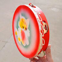 Childrens percussion instrument sheepskin money drum kindergarten teacher with large and small tambourine plastic Xinjiang dance tambourine