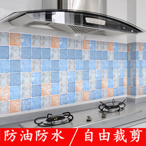 Anti-oil stickers Kitchen high temperature self-adhesive stove cabinet renovation Marble tile wallpaper Waterproof moisture-proof wallpaper