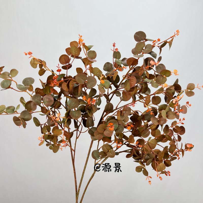 Japanese Autumn-Style Eucalyptus Leaves Indoor Artificial Plant Wall Decoration Fake Flower Bouquet Home Decoration European-Style Money Leaves