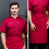 Красная футболка, фартук, короткий рукав