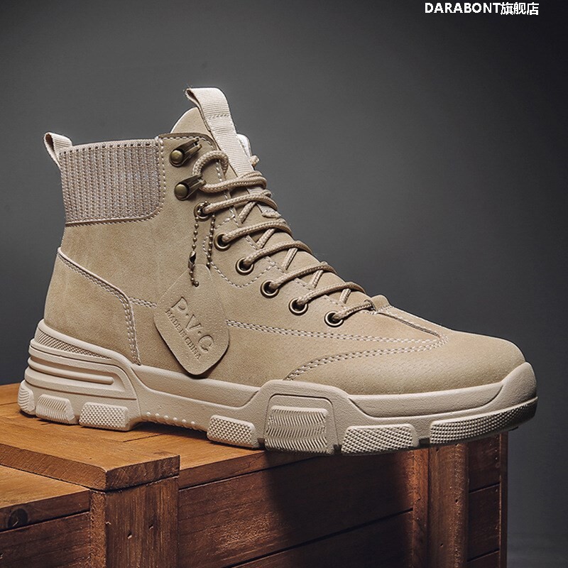 Martin Boots Men Trend Season Korean version High cylinder boots Inron Overalls Men's boots Silo Casual Trends New 100 lap