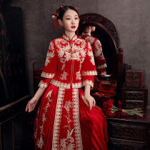 Xiuhe dress bride 2021 new wedding Chinese wedding dress summer show kimono women show thin Xiuhe little man