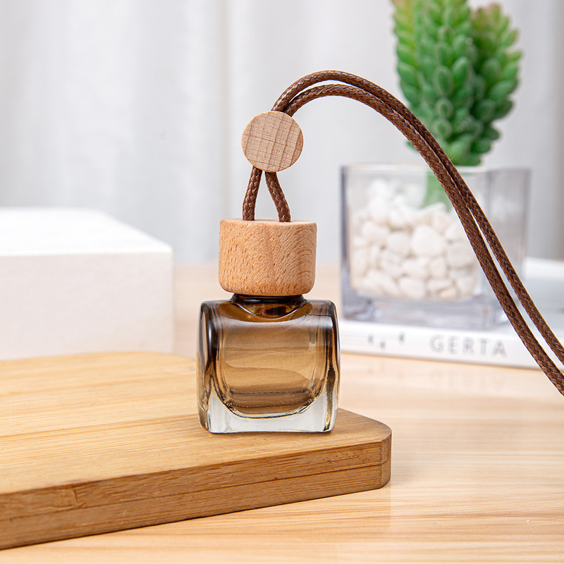 Car-Mounted Round Cap Thick Rope Colorful Car Fragrance Bottle Wholesale in Stock Tiktok Same Style Car Decoration Perfume Bottle Pendant