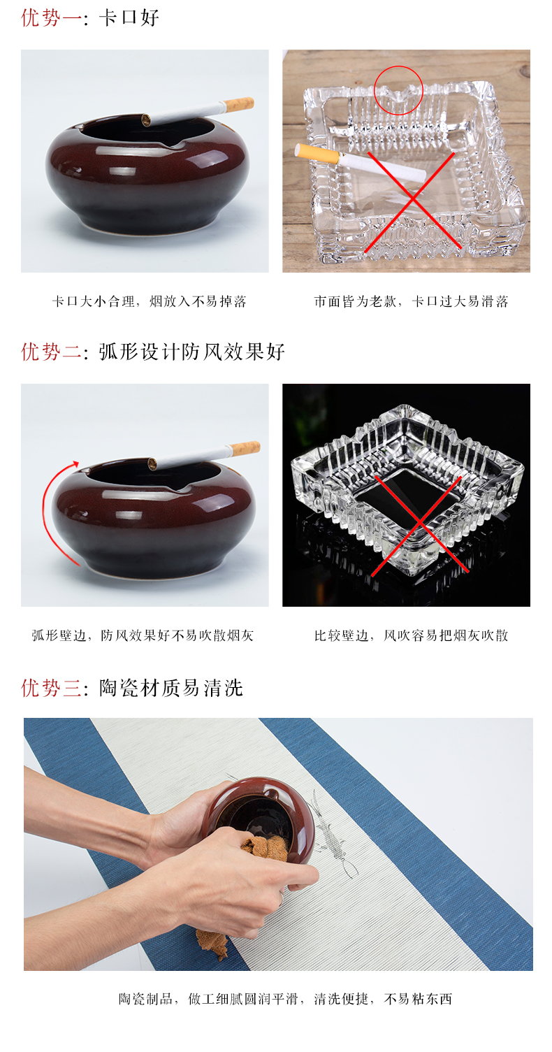 Ronkin creative move variable ashtray household ceramic tea tea accessories zero with small portable ashtray