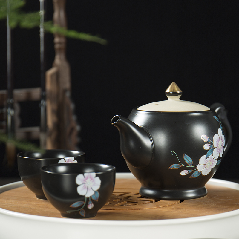 Ronkin Japanese household kung fu tea set ceramic creative tea tea set a complete set of contracted teapot teacup