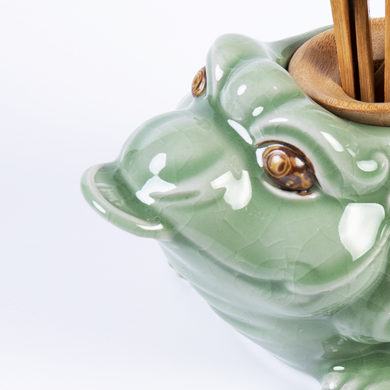 Ronkin ceramic tea six gentleman 's suit tea accessories household bamboo clip ChaZhen spittor tea combination