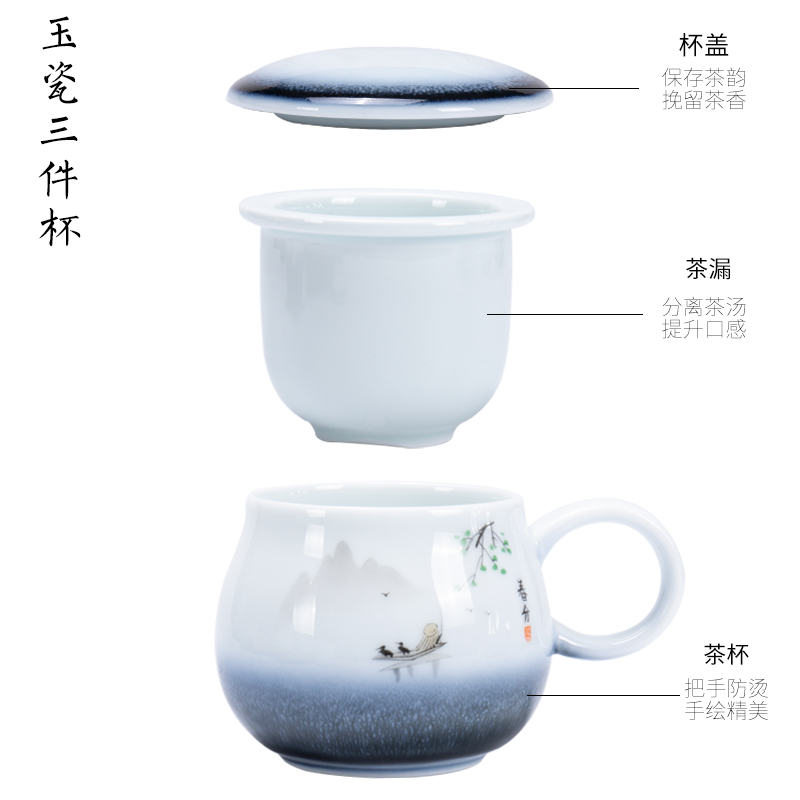 Ronkin creative move jade China cups of household ceramic cups of coffee cup keller tide lovers ultimately responds cup