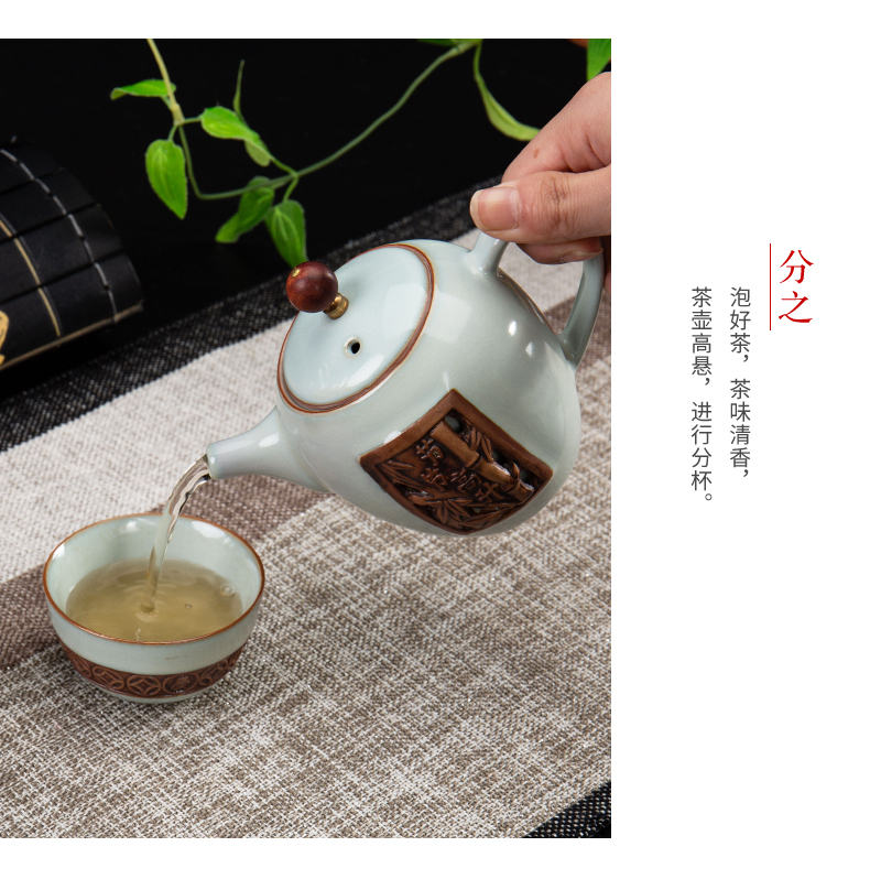 Ronkin vesicles ceramic teapot kung fu tea sets spare parts manual single pot home tea with tea
