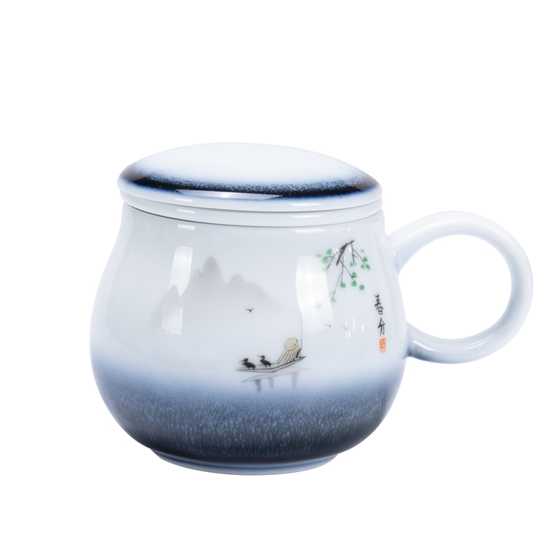 Ronkin creative move jade China cups of household ceramic cups of coffee cup keller tide lovers ultimately responds cup