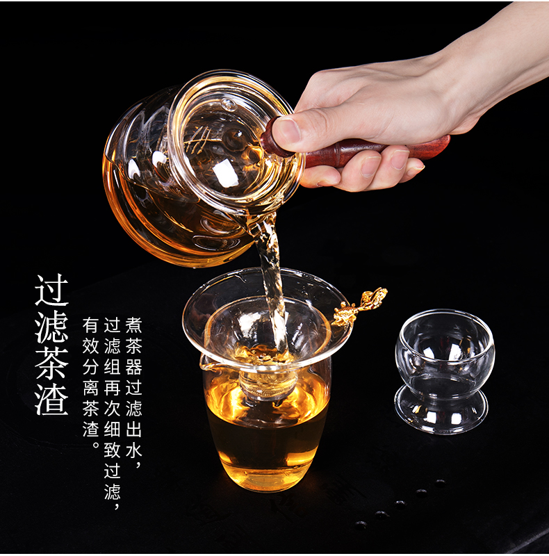 Ronkin Japanese glass tea set suit household contracted and I sitting room the teapot tea tureen kung fu tea cups