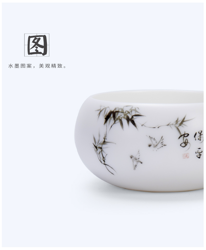 Ronkin white porcelain master single CPU kung fu tea accessories to use hand sample tea cup a single small jade porcelain cups