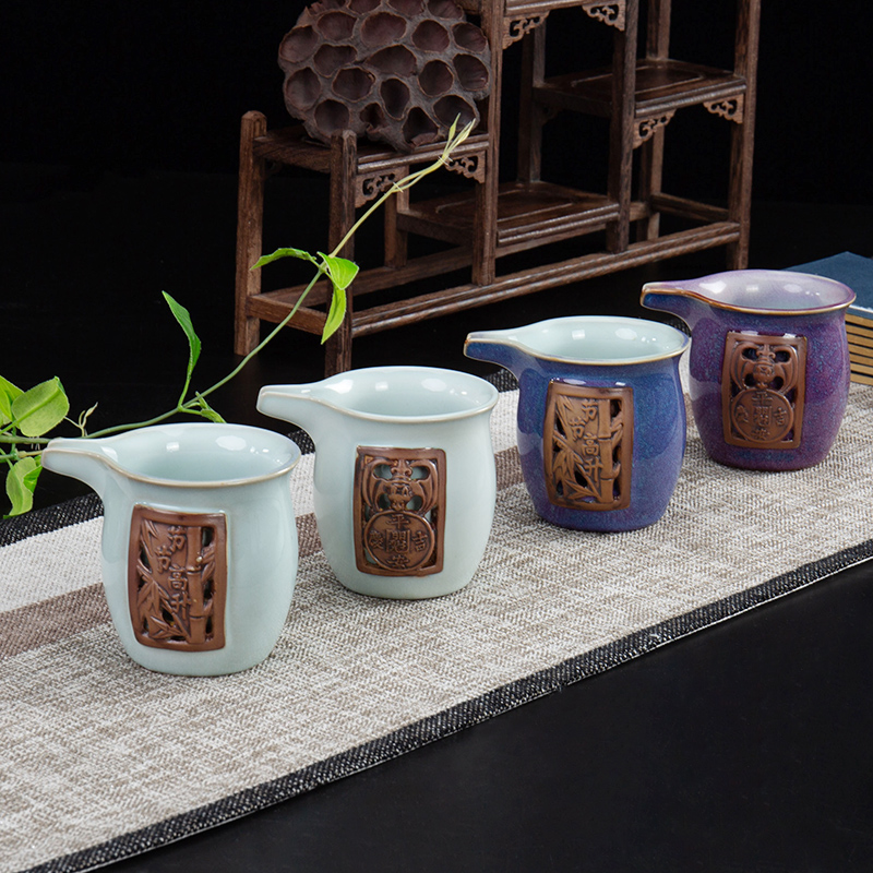 Ronkin kung fu tea set ceramic fair keller) suit in tea is tea sea single fair cup pour tea cups