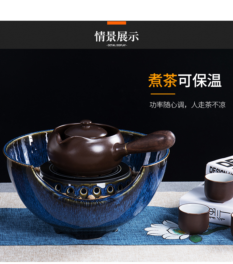 Ronkin ceramic tea kettle health POTS, glass, the high - temperature steaming tea, the electric cooking pot steam electric TaoLu