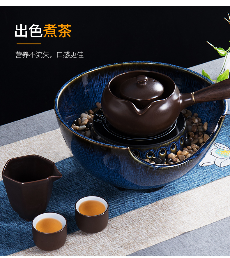 Ronkin ceramic tea kettle health POTS, glass, the high - temperature steaming tea, the electric cooking pot steam electric TaoLu