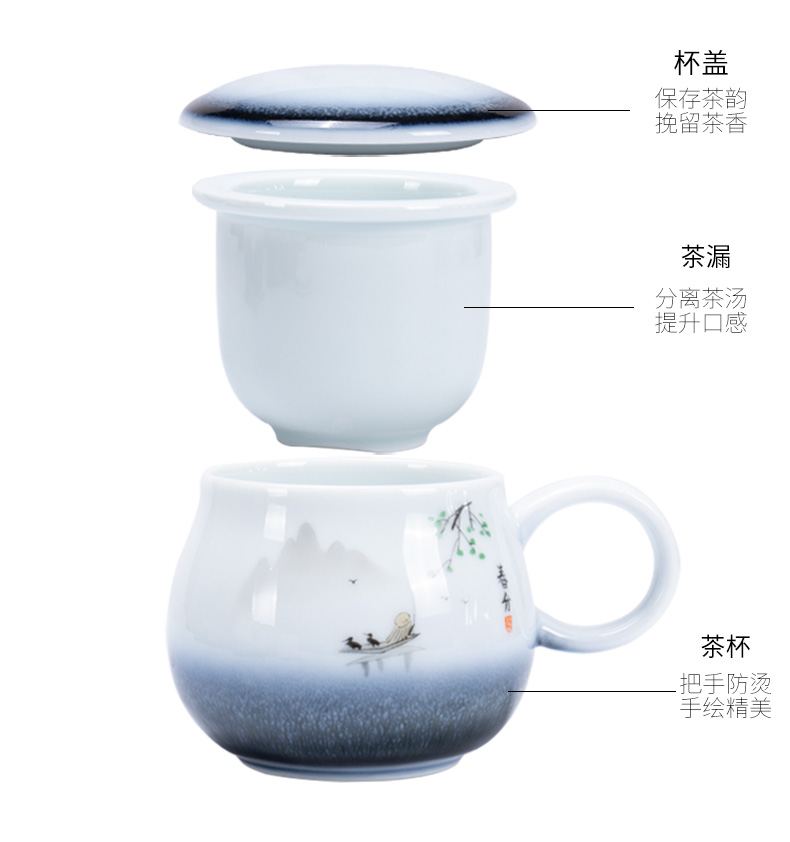 Ronkin creative move jade China cups of household ceramic cups of coffee cup keller tide lovers ultimately responds cup