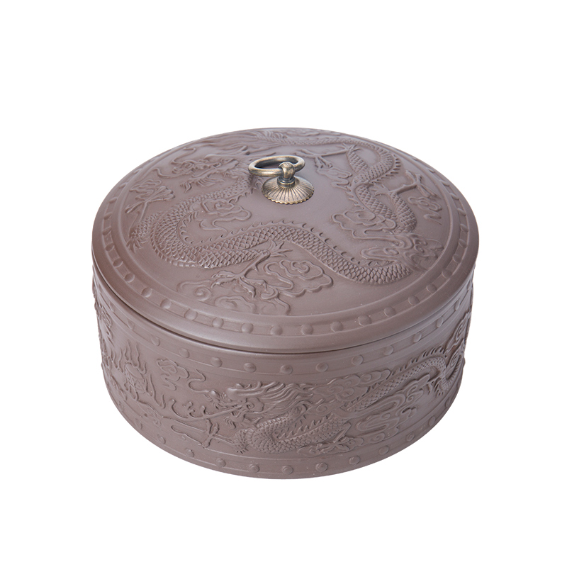 Ronkin large - sized purple sand storage canned pu 'er tea pot ceramic seal tea cake, the seventh, peulthai the coarse pottery tea urn