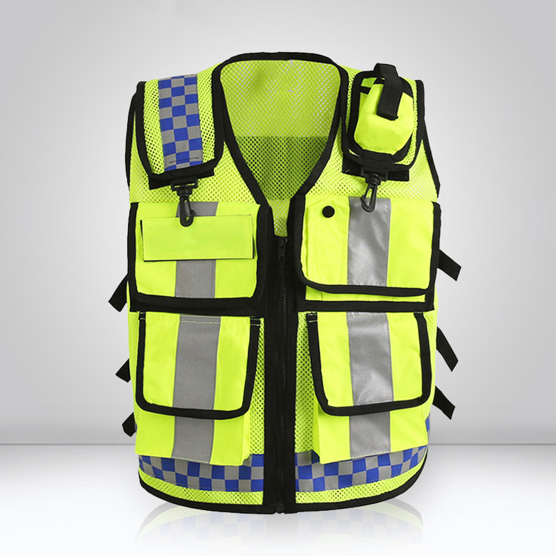 Summer safety reflective vest fashionable breathable vest riding security patrol traffic duty road administration construction customization