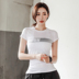 Mùa hè thư nóng dập thể thao ngắn tay áo thun nữ thoáng khí nhanh khô căng kích thước lớn quần áo thể dục quần áo mỏng yoga thảm tập yoga liforme Yoga