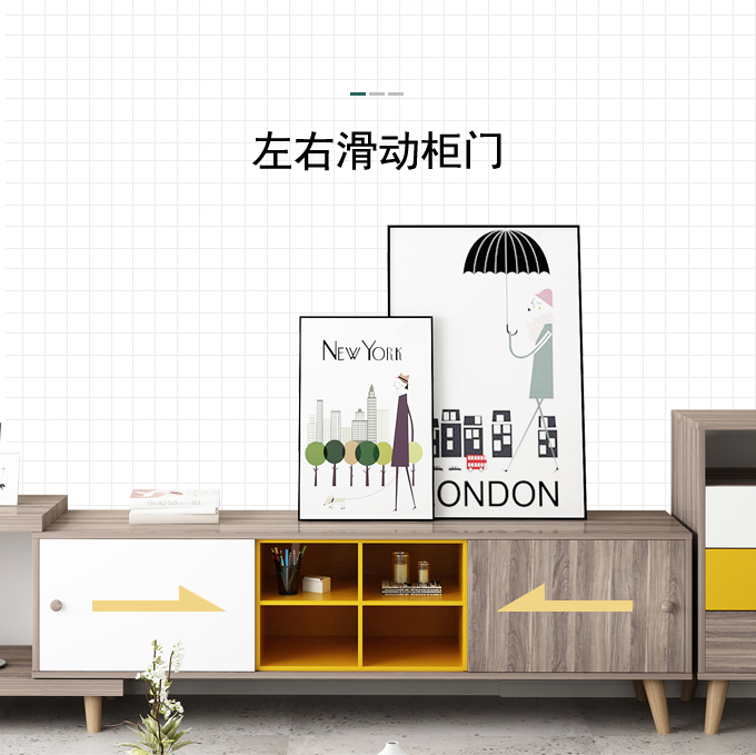 Bàn cà phê Bắc Âu kết hợp tủ TV phòng khách màu sắc phù hợp với màu đỏ hiện đại tối giản tủ khóa kính thiên văn sàn tủ đặt đồ nội thất - Bàn trà mẫu bàn sofa gỗ đẹp