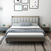  Nordic minimalist style solid wood bed Economical modern minimalist bed and breakfast 1 5 meters Japanese-style double bed Net red bed