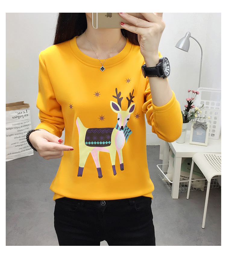 Cộng với phân bón XL đồ lót nữ nhiệt mặc quần áo mùa thu dày cộng với nhung dài tay chạm đáy áo đơn mảnh áo ấm ao lot