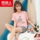 Đồ ngủ cotton ở Nam Cực Quần short nữ mùa hè tay ngắn kích thước lớn lỏng lẻo phụ nữ hoạt hình nhỏ phục vụ nhà bông đồ ngủ thu đông cho nữ