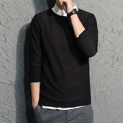 卡丹路秋冬季毛衣男线衫韩版修身长袖T恤打底衫新款男士针织衫潮