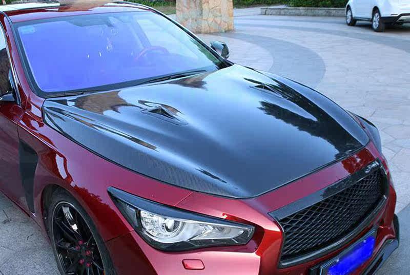 Auto Fit For Infiniti Q50 Q50L Carbon fiber front air outlet+ hood