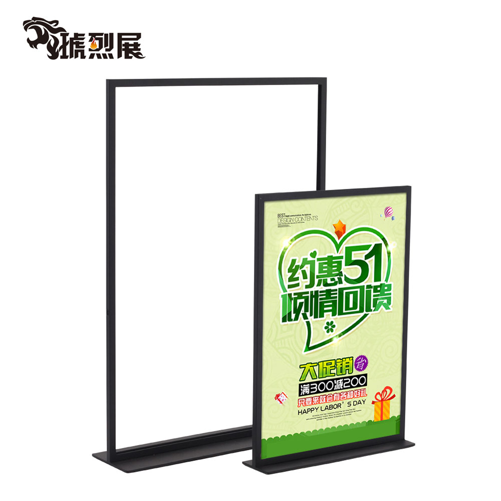 POP Clip Painting Card Catering Shop Billboard Publicity Promotion Desk Card Standing Poster Stand Stainless Steel Show Shelf