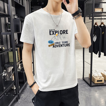  Summer cotton t-shirt mens short-sleeved top trend clothes loose half-sleeved casual 2021 new t-shirt bottoming shirt