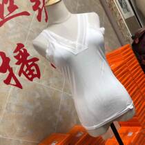 100% mulberry silk knitted silk factory silk ladies lace vest silky slim fit V805